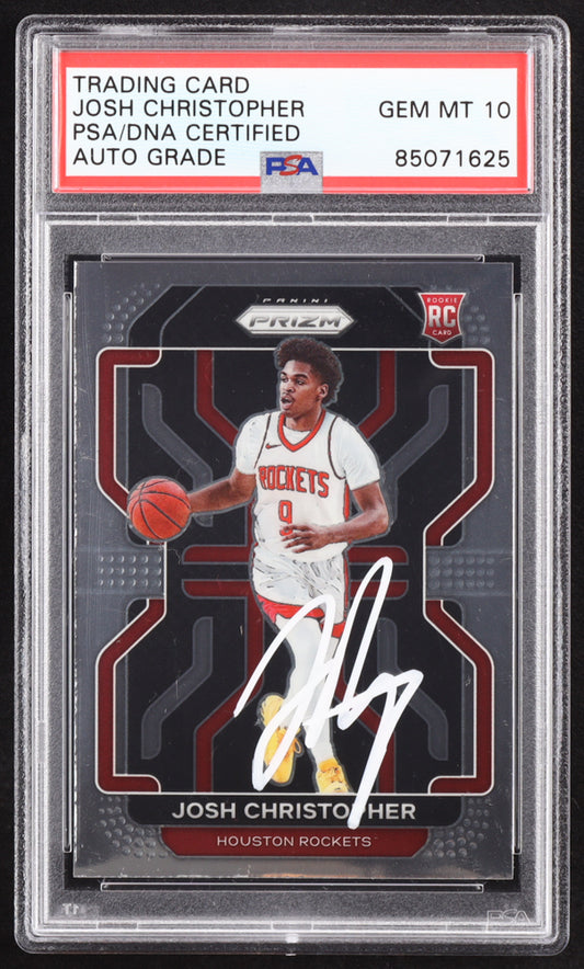 Josh Christopher Signed 2021-22 Panini Prizm #324 RC (PSA | Autograph Graded PSA 10) Rookie Card
