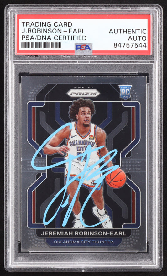Jeremiah Robinson-Earl Signed 2021-22 Panini Prizm #319 RC (PSA) Rookie Card