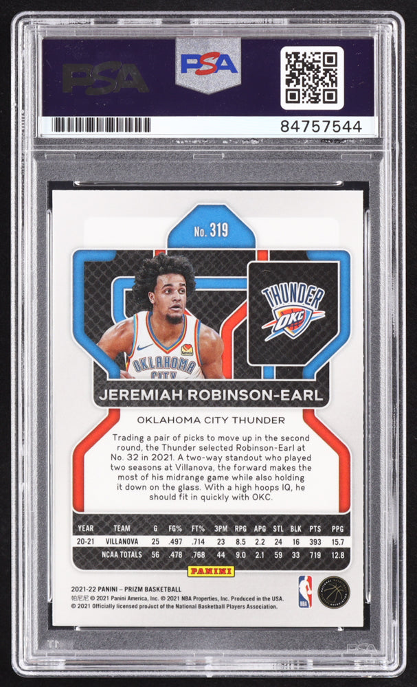 Jeremiah Robinson-Earl Signed 2021-22 Panini Prizm #319 RC (PSA) Rookie Card