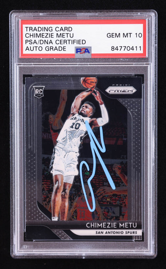 Chimezie Metu Signed 2018-19 Panini Prizm #241 RC (PSA | Auto 10) Rookie Card