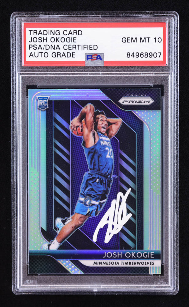 Josh Okogie Signed 2018-19 Panini Prizm Prizms Silver #37 RC (PSA | Auto 10) Rookie Card