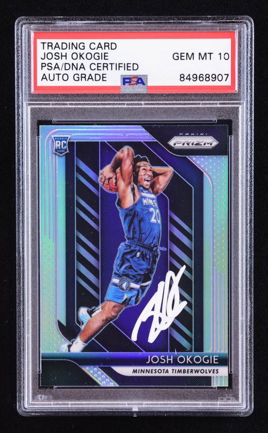 Josh Okogie Signed 2018-19 Panini Prizm Prizms Silver #37 RC (PSA | Auto 10) Rookie Card