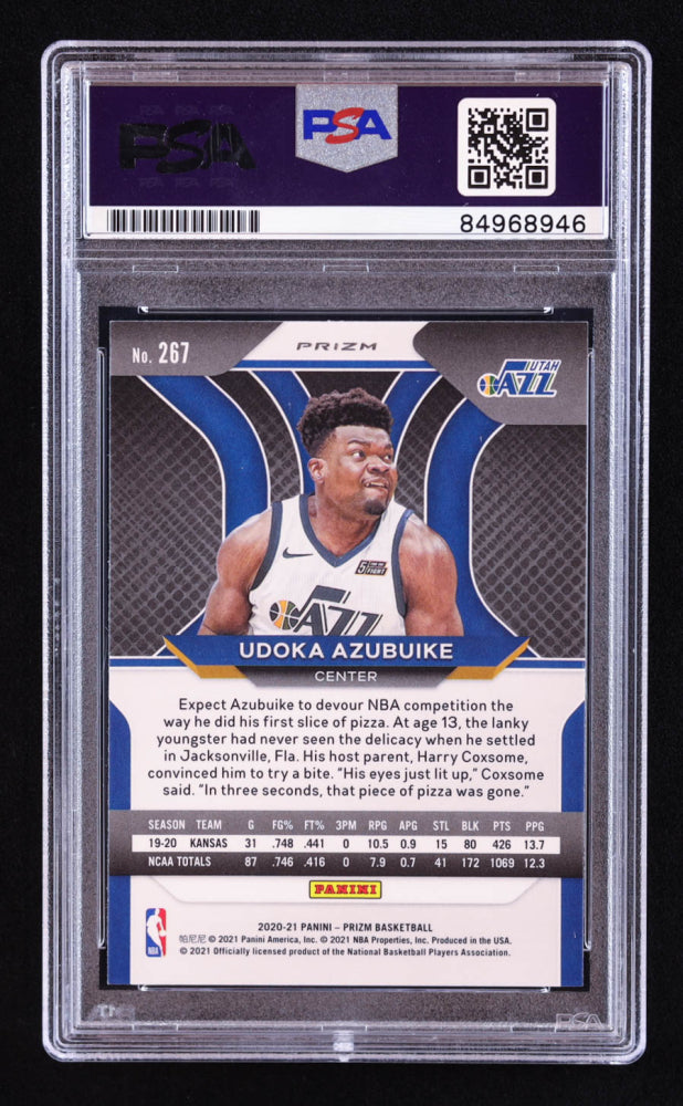 Udoka Azubuike Signed 2020-21 Panini Prizm Prizms Red Ice #267 RC (PSA | Auto 10) Rookie Card