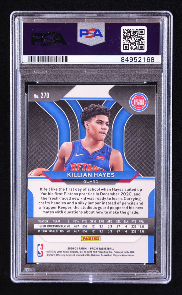 Killian Hayes Signed 2020-21 Panini Prizm #270 RC (PSA | Auto 10) Rookie Card