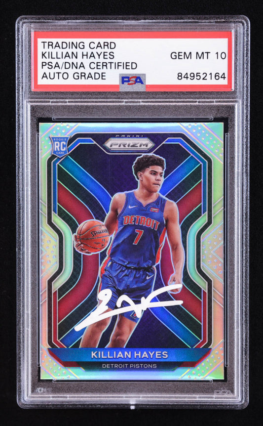 Killian Hayes Signed 2020-21 Panini Prizm Prizms Silver #270 RC (PSA | Auto 10) Rookie Card