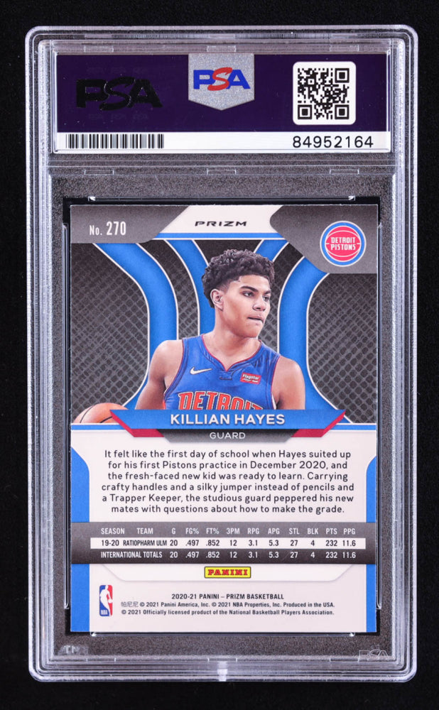 Killian Hayes Signed 2020-21 Panini Prizm Prizms Silver #270 RC (PSA | Auto 10) Rookie Card