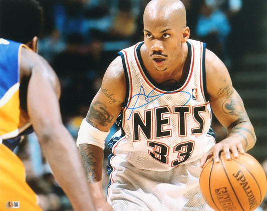Stephon Marbury Signed (Beckett) Nets 16x20 Photo - Beckett Witnessed