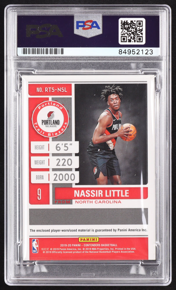 Nassir Little Signed 2019-20 Panini Contenders Rookie Ticket Swatches #17 RC (PSA | Auto 10) Rookie Card