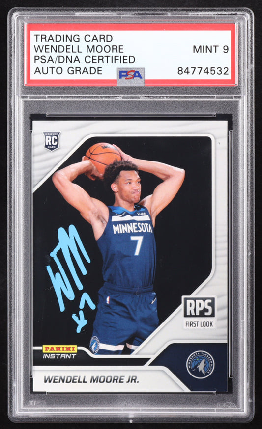 Wendell Moore Jr. Signed 2022-23 Panini Instant RPS First Look #RPS23 RC (PSA | Auto 9) Rookie Card