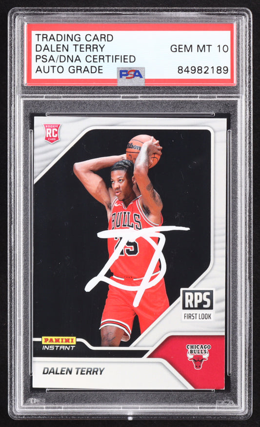 Dalen Terry Signed 2022-23 Panini Instant RPS First Look #RPS16 RC (PSA | Auto 10) Rookie Card