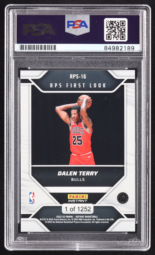 Dalen Terry Signed 2022-23 Panini Instant RPS First Look #RPS16 RC (PSA | Auto 10) Rookie Card