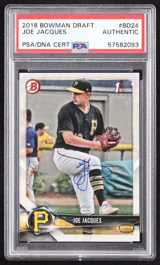 Joe Jacques Signed 2018 Bowman Draft #BD24 RC (PSA) Rookie Card