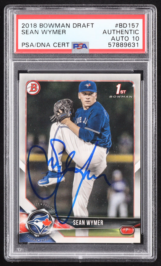Sean Wymer Signed 2018 Bowman Draft #BD157 RC (PSA | Autograph Graded PSA 10) Rookie Card