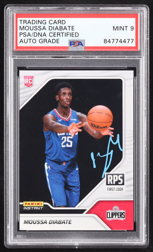 Moussa Diabate Signed 2022-23 Panini Instant RPS First Look #RPS35 RC (PSA | Auto 9) Rookie Card