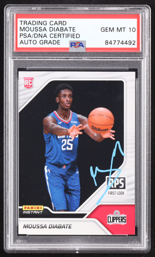 Moussa Diabate Signed 2022-23 Panini Instant RPS First Look #RPS35 RC (PSA | Auto 10) Rookie Card