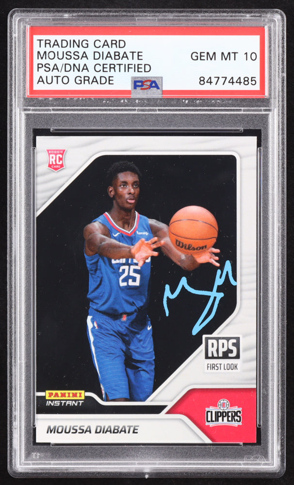 Moussa Diabate Signed 2022-23 Panini Instant RPS First Look #RPS35 RC (PSA | Auto 10) Rookie Card