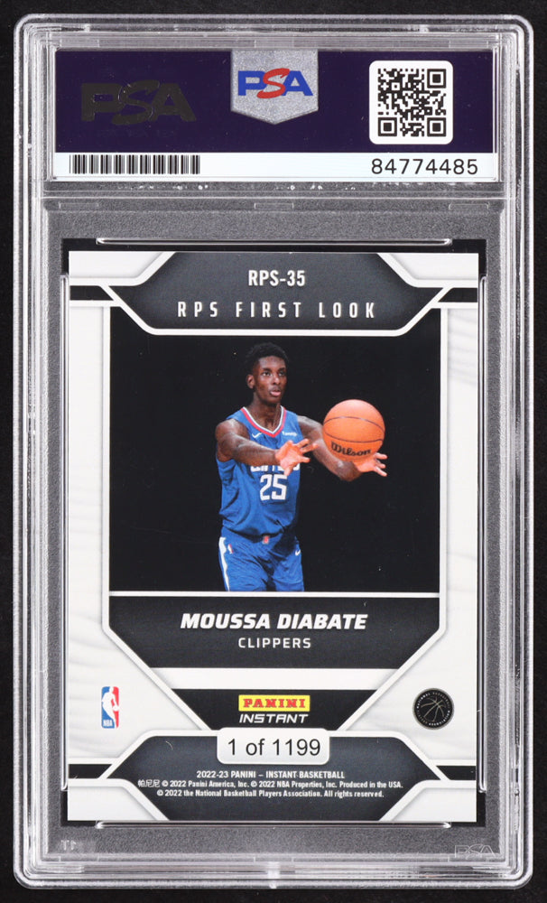 Moussa Diabate Signed 2022-23 Panini Instant RPS First Look #RPS35 RC (PSA | Auto 10) Rookie Card