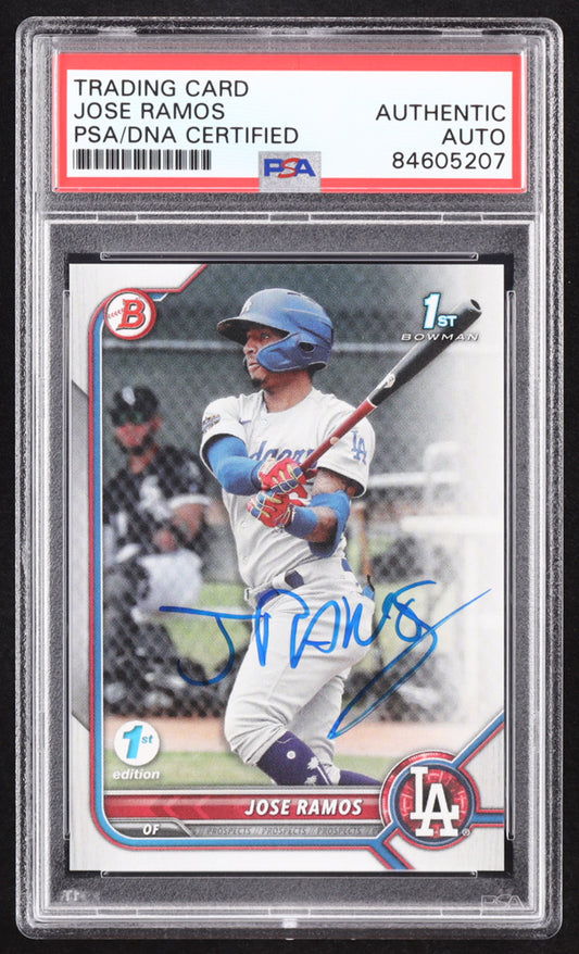 Jose Ramos Signed 2022 Bowman 1st Edition #BPPF129 RC (PSA) Rookie Card