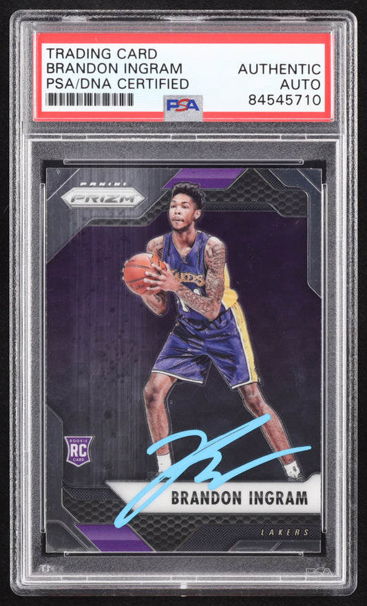 Brandon Ingram Signed 2016-17 Panini Prizm #131 RC (PSA) Rookie Card