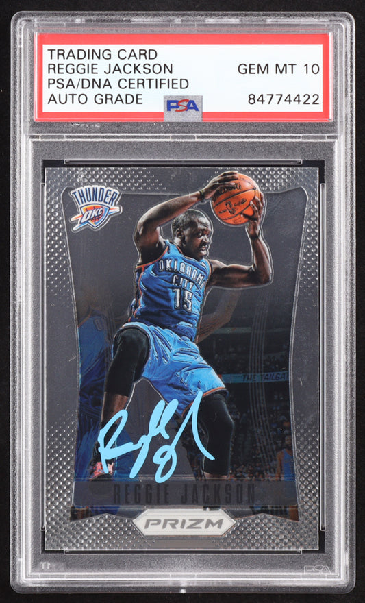 Reggie Jackson Signed 2012-13 Panini Prizm #210 RC (PSA | Auto 10) Rookie Card