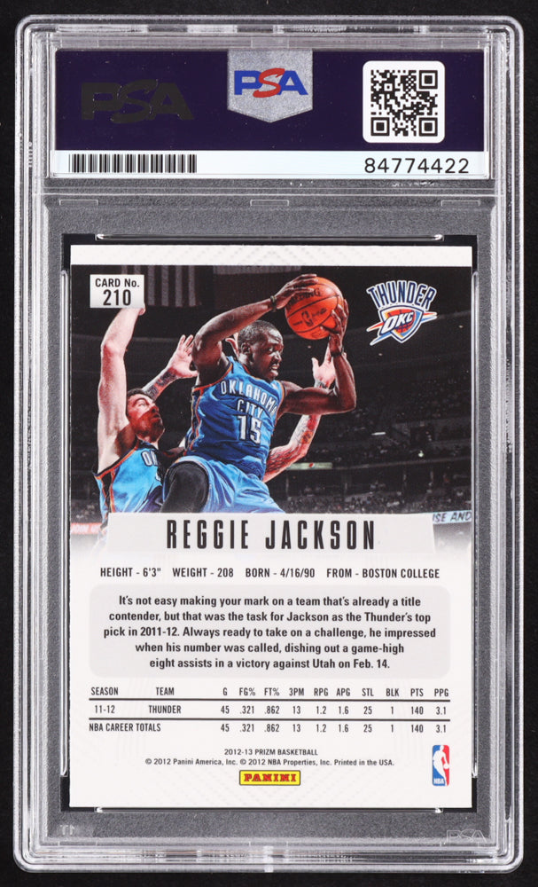 Reggie Jackson Signed 2012-13 Panini Prizm #210 RC (PSA | Auto 10) Rookie Card