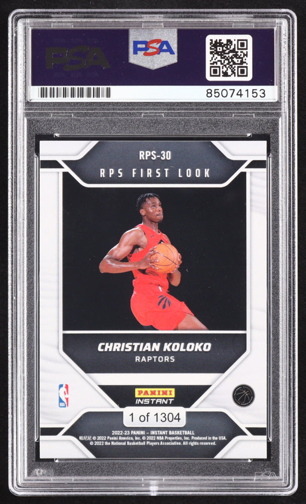 Christian Koloko Signed 2022-23 Panini Instant RPS First Look #RPS30 RC (PSA) Rookie Card