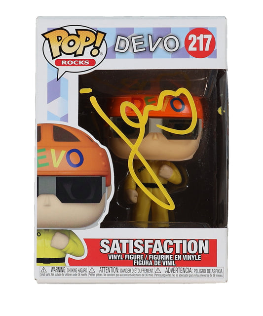 Gerald Casale Signed (Beckett) "Devo" #217 Satisfaction Funko Pop! Vinyl Figure