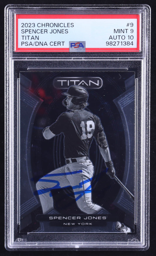 Spencer Jones Signed 2023 Panini Chronicles Titan #9 RC (PSA 9 | Autograph Grade 10) Rookie Card