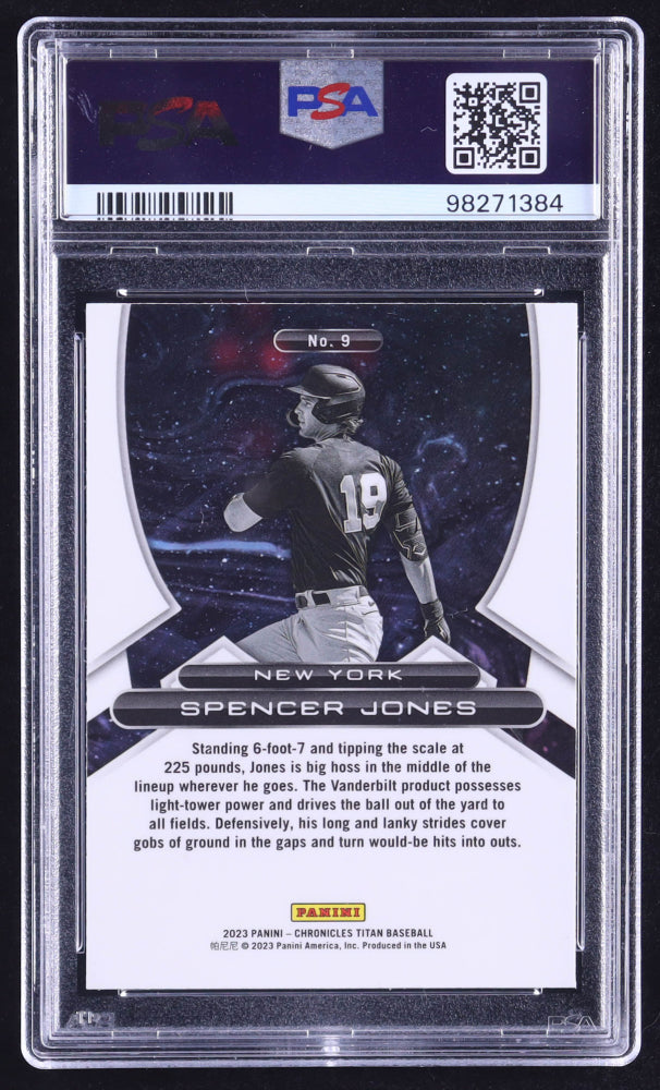 Spencer Jones Signed 2023 Panini Chronicles Titan #9 RC (PSA 9 | Autograph Grade 10) Rookie Card