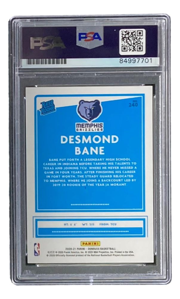 Desmond Bane Signed 2020-21 Donruss #240 RR RC (PSA | Autograph Graded 10) - Rookie Card | Autograph Graded 10