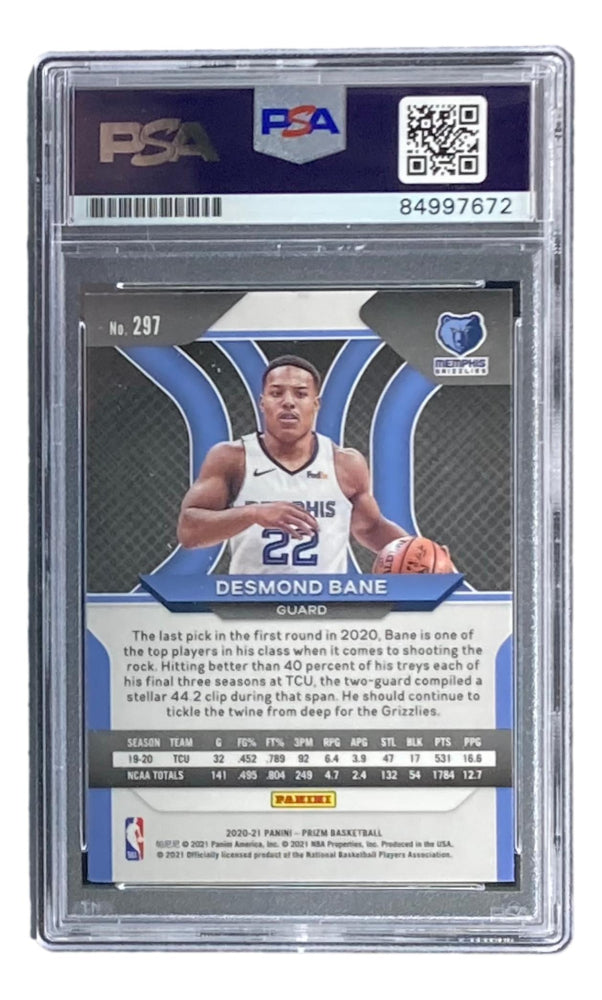 Desmond Bane Signed 2020-21 Panini Prizm #297 RC (PSA | Autograph Graded 10)  -  Rookie Card