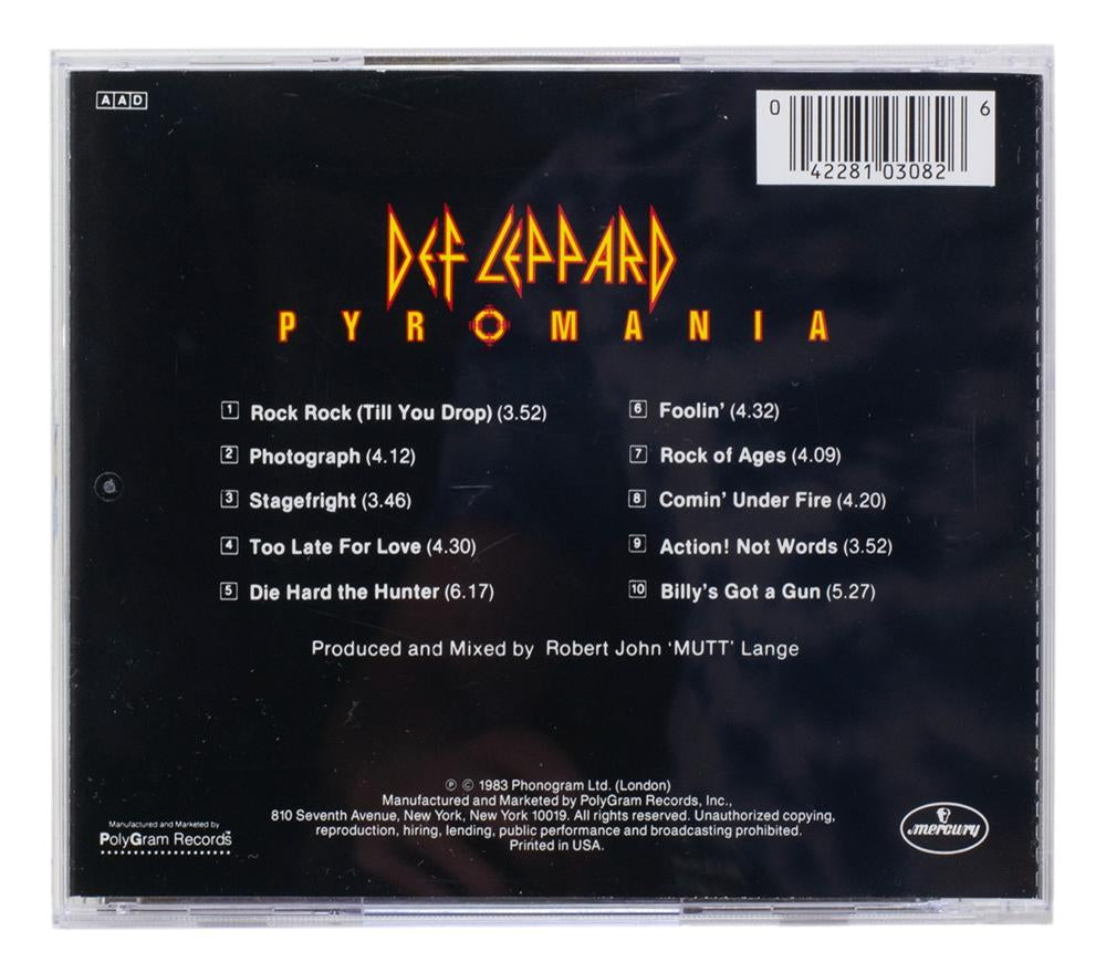 Joe Elliott Signed Def Leppard "Pyromania" CD Album (JSA)