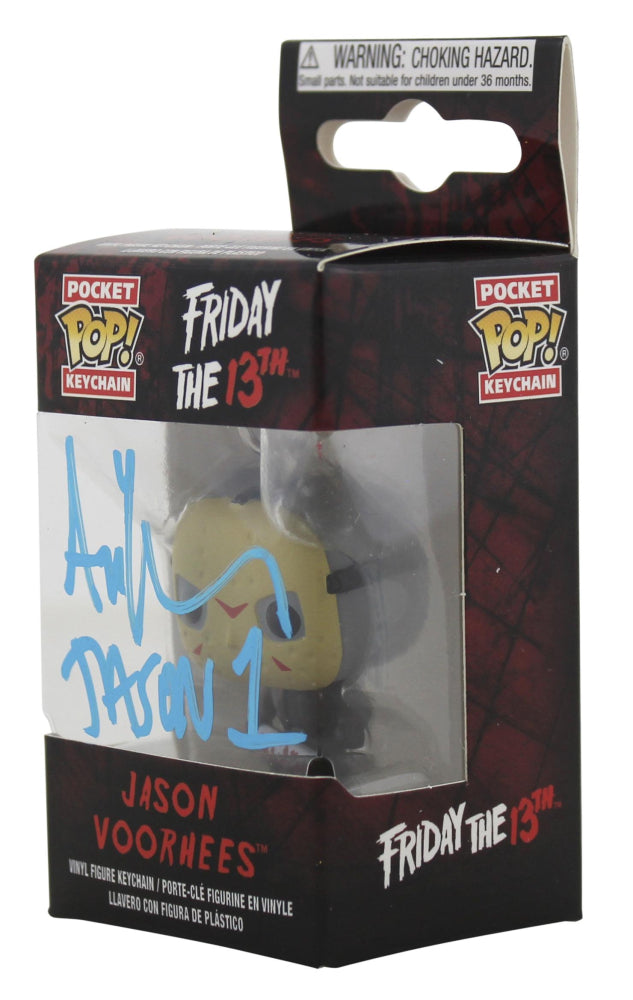 Ari Lehman Signed "Friday the 13th" Jason Voorhees Funko Pop! Vinyl Pocket Keychain Inscribed "Jason 1" (Beckett)