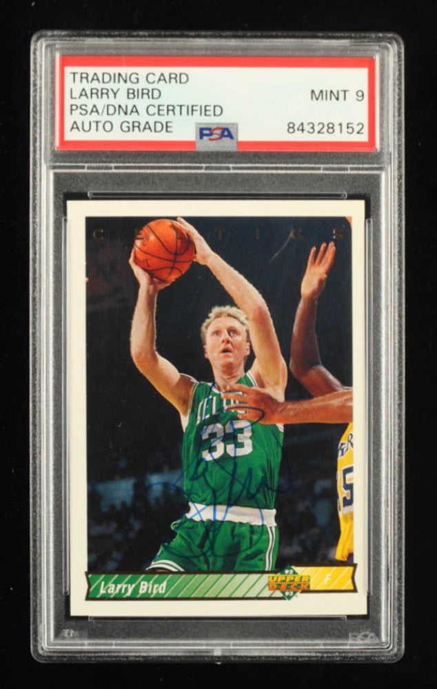 Larry Bird Signed 1992-93 Upper Deck #33A SP (PSA) - Autograph Graded PSA 9