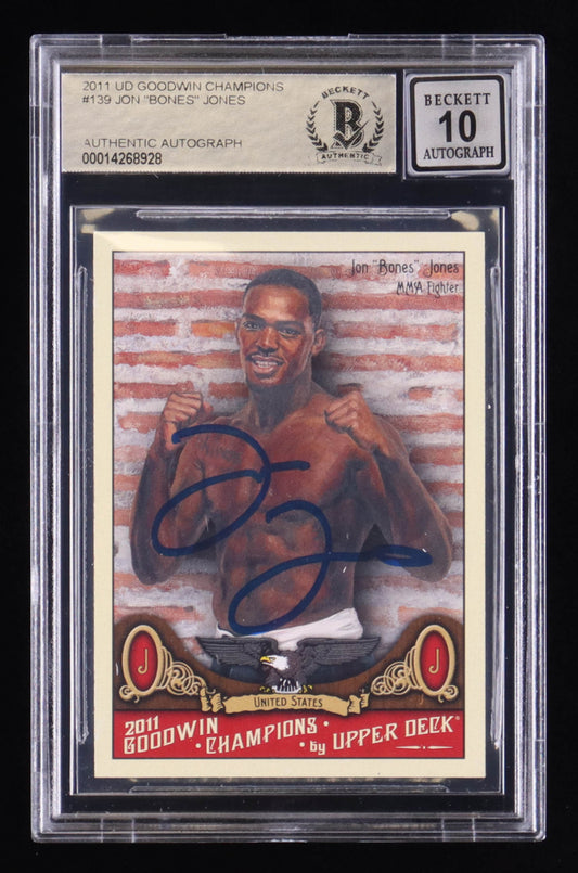 Jon "Bones" Jones Signed 2011 Upper Deck Goodwin Champions #139 Autograph Graded Beckett (BGS) 10