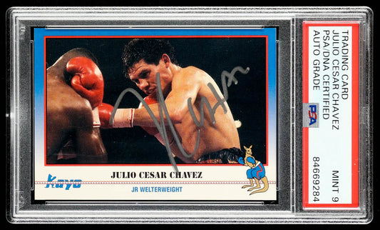 Julio Cesar Chavez Signed 1991 Kayo #216 - Autograph Graded (PSA) 9