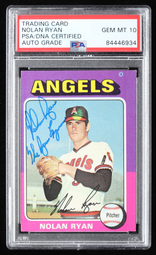 Nolan Ryan Signed 1975 Topps #500 Inscribed "The Ryan Express" - Autograph Graded (PSA) 10