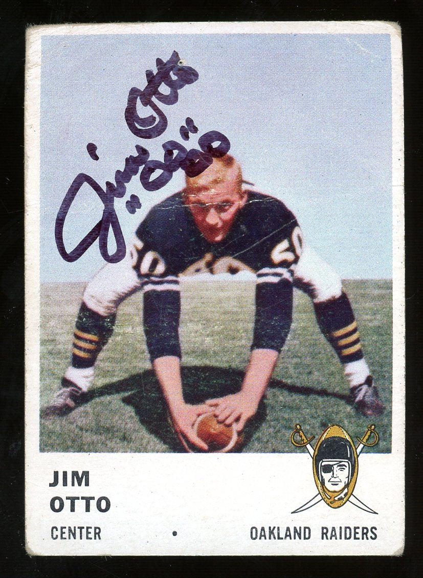 Jim Otto Signed 1961 Fleer #197 (JSA COA) - Rookie Card