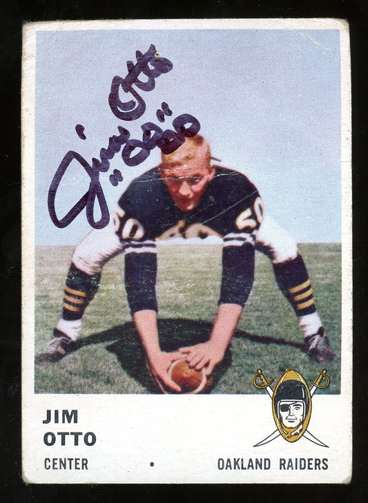 Jim Otto Signed 1961 Fleer #197 (JSA COA) - Rookie Card