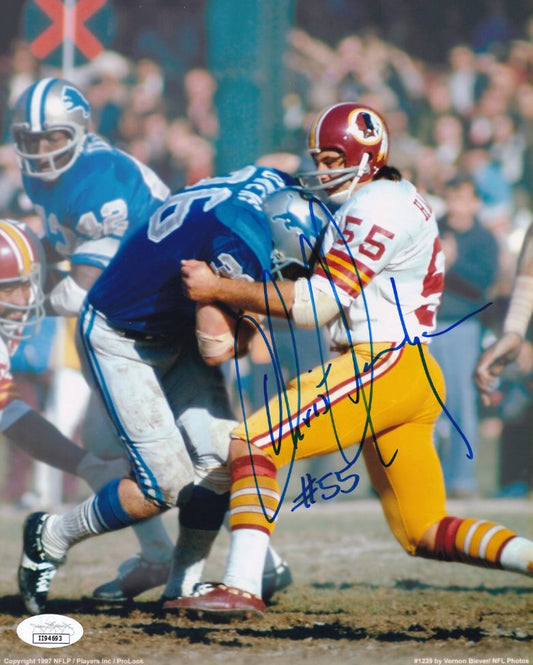 Chris Hanburger "# 55" Signed (JSA COA) Washington Redskins 8x10 Photo