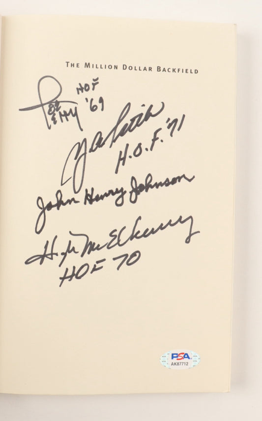 The Million Dollar Backfield - Paperbook signed (PSA) by John Henry Johnson, Joe Perry, Y. A. Tittle & Hugh McElhenny