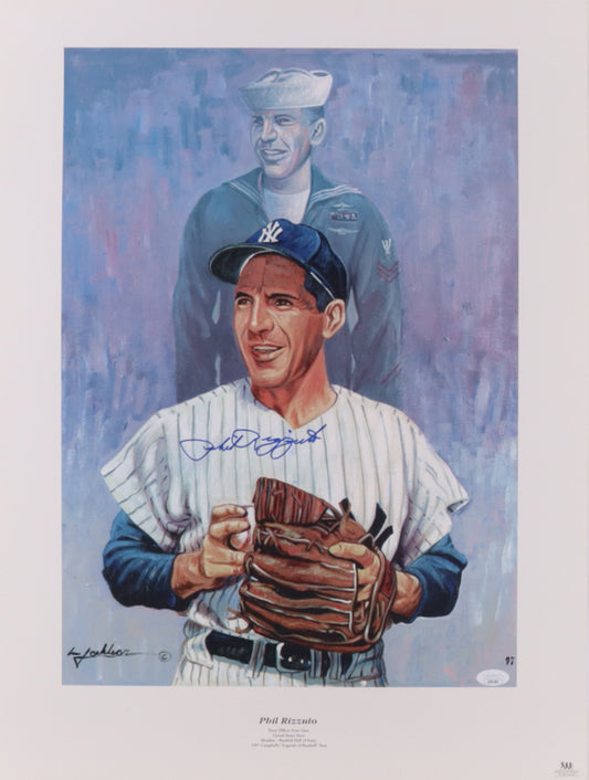 Phil Rizzuto Signed Yankees 18x24 Print (JSA)