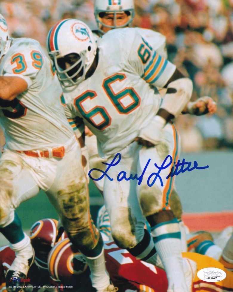 Larry Little Signed Miami Dolphins 8x10 Photo (JSA COA)