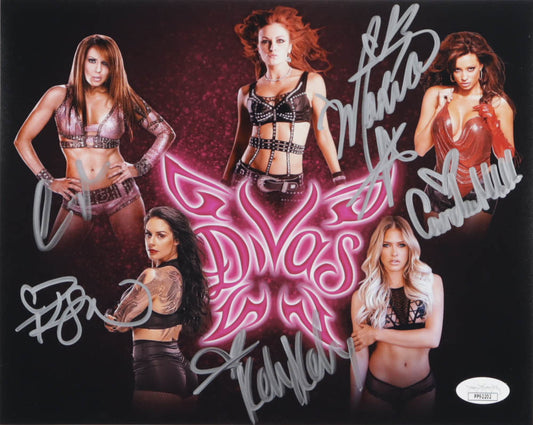 WWE Divas 8x10 Photo Signed (JSA) by (5) with Layla El, Candice Beckham, Maria Kanellis, Barbie Blank and Celeste Bonin