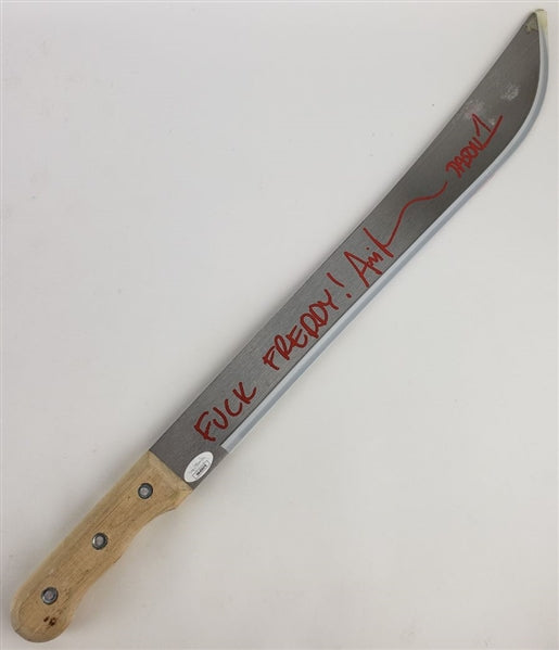 Ari Lehman "F*** Freddy! - Jason 1" Signed (JSA Witness COA) 25 Inch Steel Machete