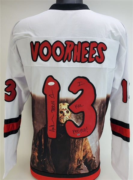 Ari Lehman "Jason 1 - I Kill People!" Signed (JSA COA) Jason Voorhees Hockey Jersey