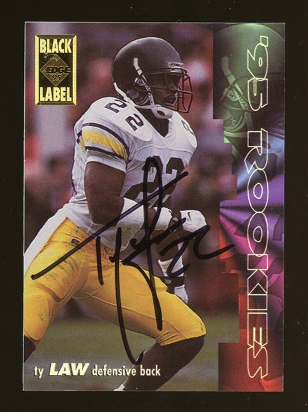 Ty Law 1995 Collector's Edge Black Label Autograph #19 - Rookie Card