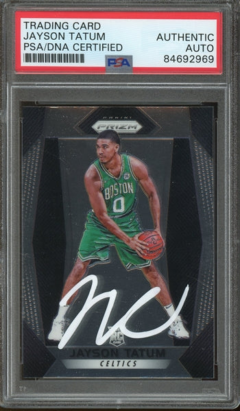 Jayson Tatum Signed 2017 Panini Prizm  #16 (PSA/DNA Encapsulated) - Rookie Card