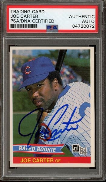 Joe Carter Signed 1984 Donruss Rated  #41- PSA/DNA Authentic - Rookie Card
