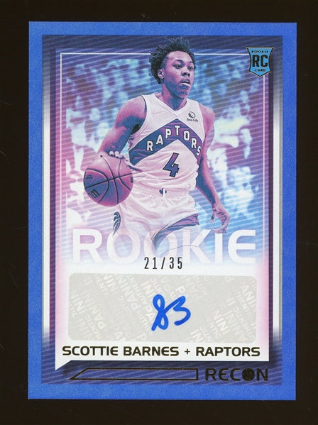 Scottie Barnes Raptors 2021 Panini Recon Autographed #RRS-SCB- #21 of 35 - Rookie Card